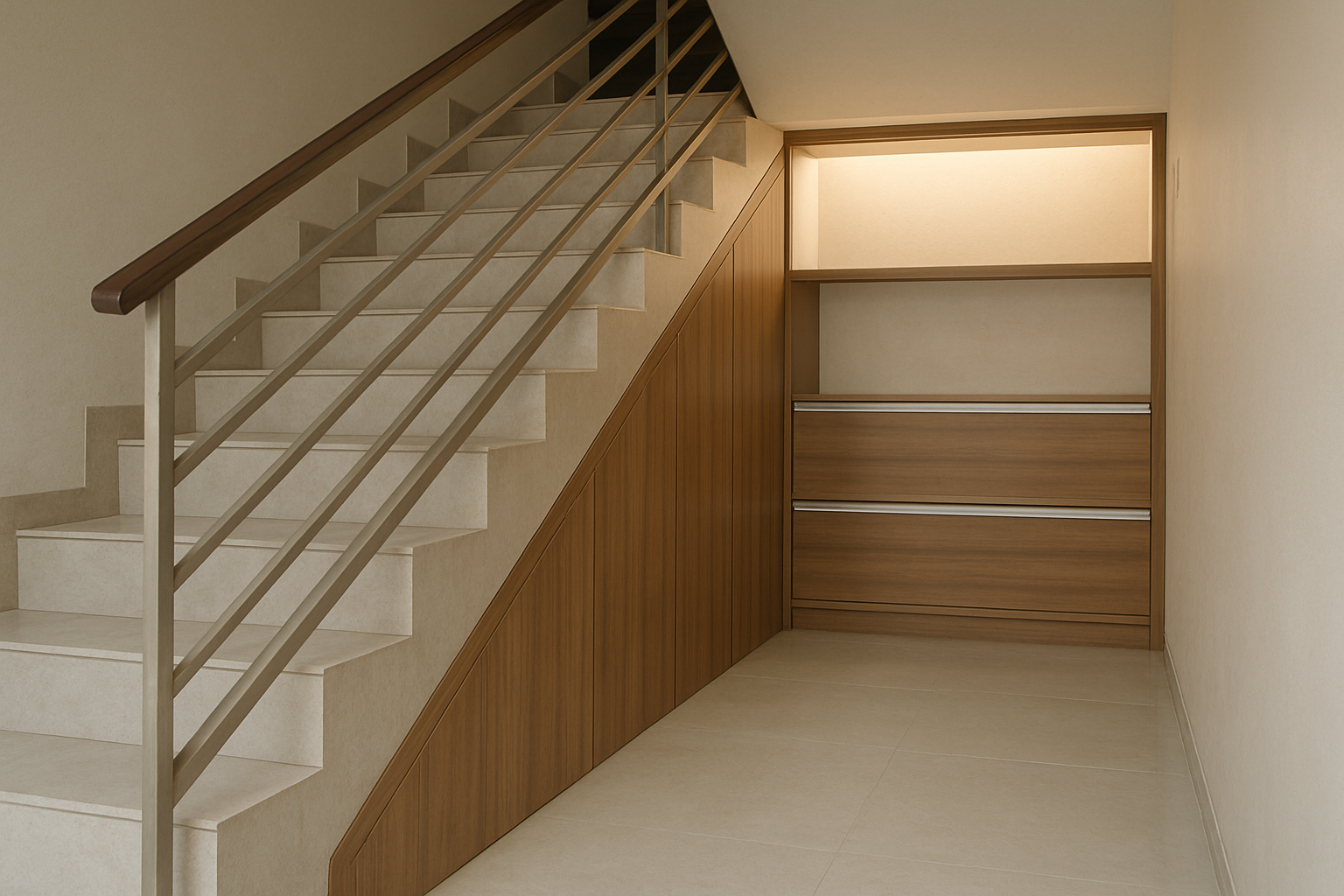 Custom Lemari Bawah Tangga di Serpong